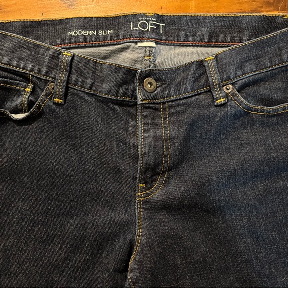 LOFT Dark Blue Modern Slim Straight Leg Women's Jeans - Picture 5 of 8